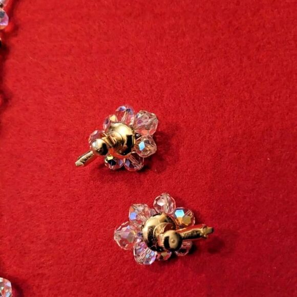 Vintage Vendome Aurora Borealis Crystal Necklace and Earring Set - Picture 2 of 5